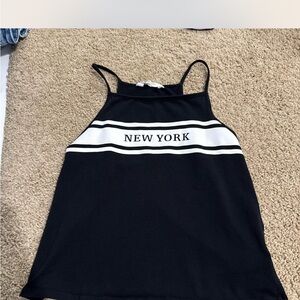 H&M Black and White Sleeveless Crop Tank Top